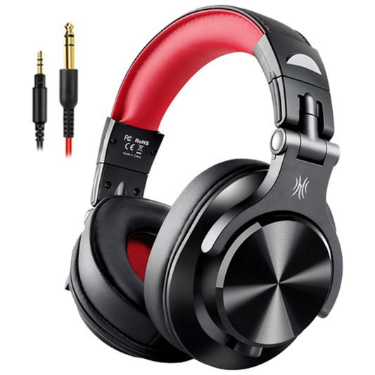 OneOdio A71 Head-mounted Noise Reduction Wired Headphone with Microphone (Black Red) - Multimedia Headset by OneOdio | Online Shopping South Africa | PMC Jewellery | Buy Now Pay Later Mobicred