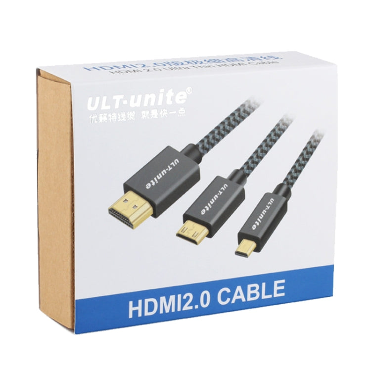 ULT-unite Gold-plated Head HDMI 2.0 Male to Male Nylon Braided Cable, Cable Length: 3m(Red) - Cable by ult-unite | Online Shopping South Africa | PMC Jewellery | Buy Now Pay Later Mobicred