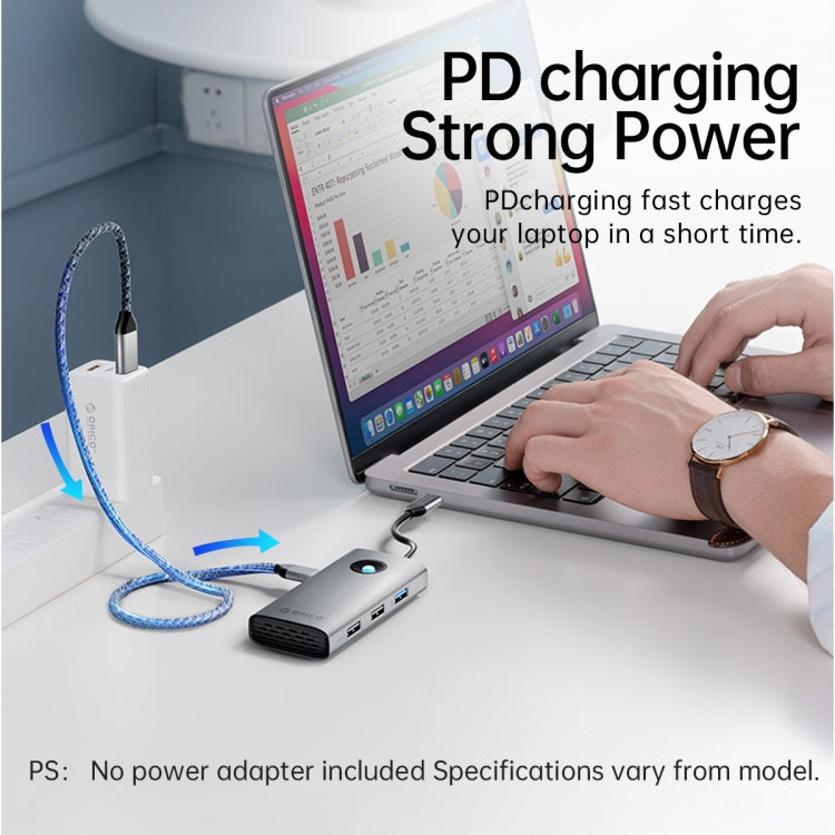 ORICO PW11-6P Type-C / USB-C 6-in-1 5Gbps Multifunction Docking Station (Silver) - free shipping - PMC TechLife - Order now!