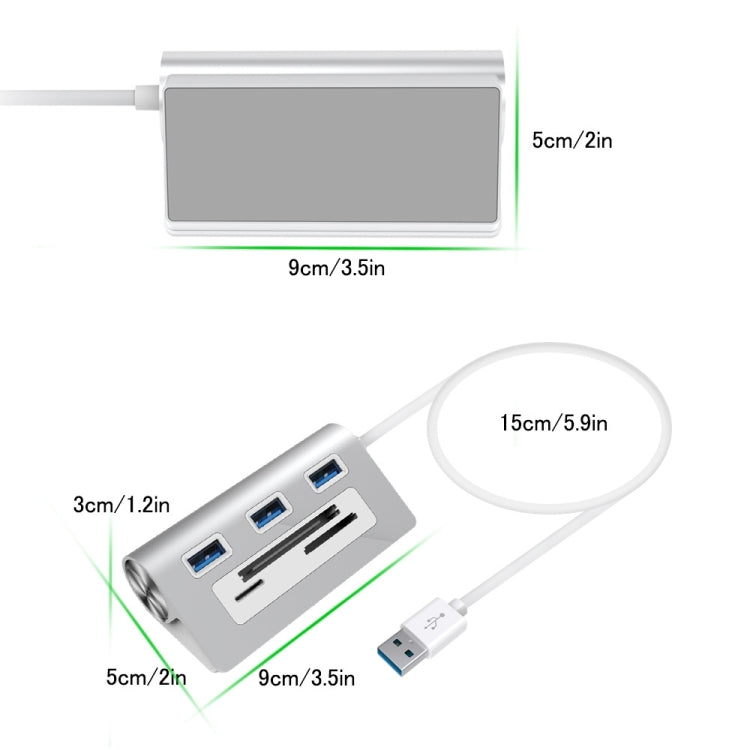 Rocketek HC423 USB3.0 x 3 + SD / TF / CF Card Reader HUB Adapter - USB 3.0 HUB by ROCKETEK | Online Shopping South Africa | PMC Jewellery | Buy Now Pay Later Mobicred