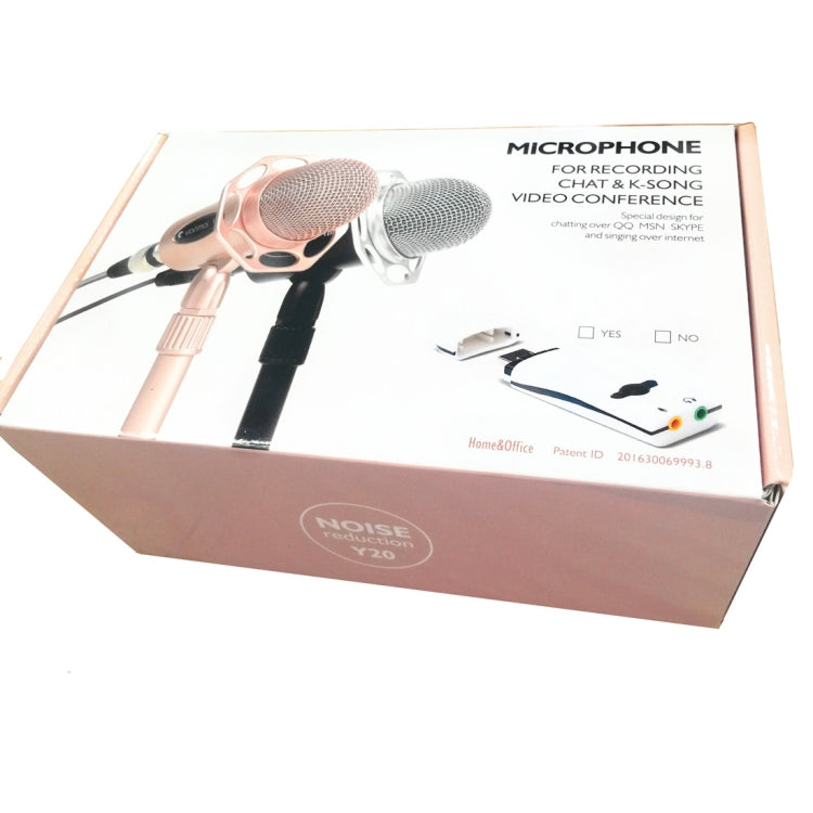 Yanmai Y20 Professional Game Condenser Microphone  with Tripod Holder, Cable Length: 1.8m, Compatible with PC and Mac for  Live Broadcast Show, KTV, etc.(Rose Gold) - Microphone by Yanmai | Online Shopping South Africa | PMC Jewellery | Buy Now Pay Later Mobicred