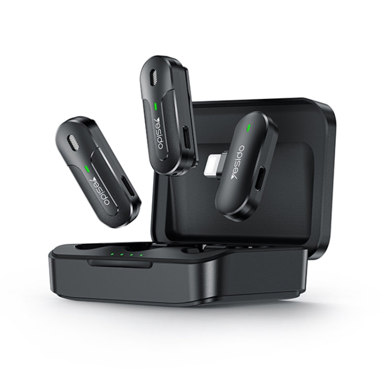 YESIDO KR16 2 in 1 Wireless Lavalier Microphone 8 Pin Receiver with Charging Box - Microphone by Yesido | Online Shopping South Africa | PMC TechLife | Buy Now Pay Later Mobicred