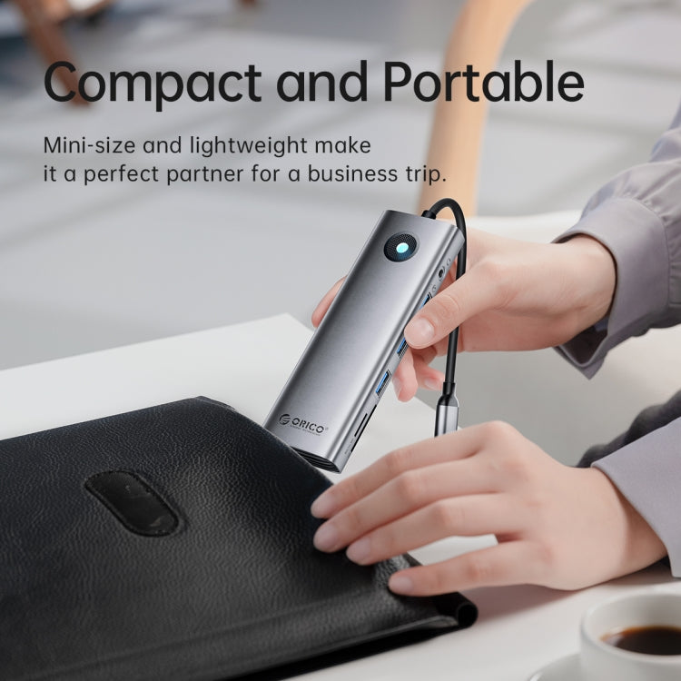 ORICO PW11-9P Type-C / USB-C 8-in-1 5Gbps Multifunction Docking Station(Dark Gray) - free shipping - PMC TechLife - Order now!
