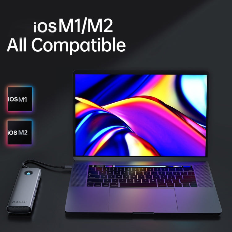 ORICO PW11-9P Type-C / USB-C 8-in-1 5Gbps Multifunction Docking Station(Dark Gray) - free shipping - PMC TechLife - Order now!