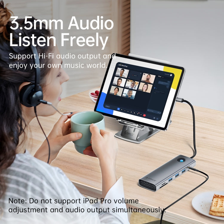 ORICO PW11-9P Type-C / USB-C 8-in-1 5Gbps Multifunction Docking Station(Dark Gray) - free shipping - PMC TechLife - Order now!