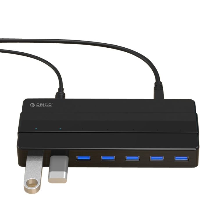 ORICO H7928-U3 ABS Material Desktop 7 Ports USB 3.0 HUB with 1m Cable(Black) - free shipping - PMC Jewellery - Order now!