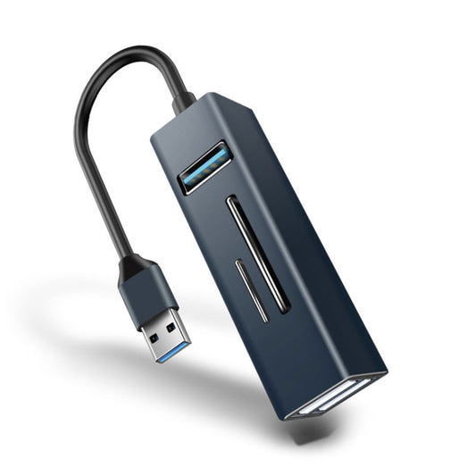 15101 5 in 1 USB3.0 to 3 x USB + SD / TF Card Reader HUB Adapter (Blue) - USB 3.0 HUB by PMC Jewellery | Online Shopping South Africa | PMC Jewellery | Buy Now Pay Later Mobicred