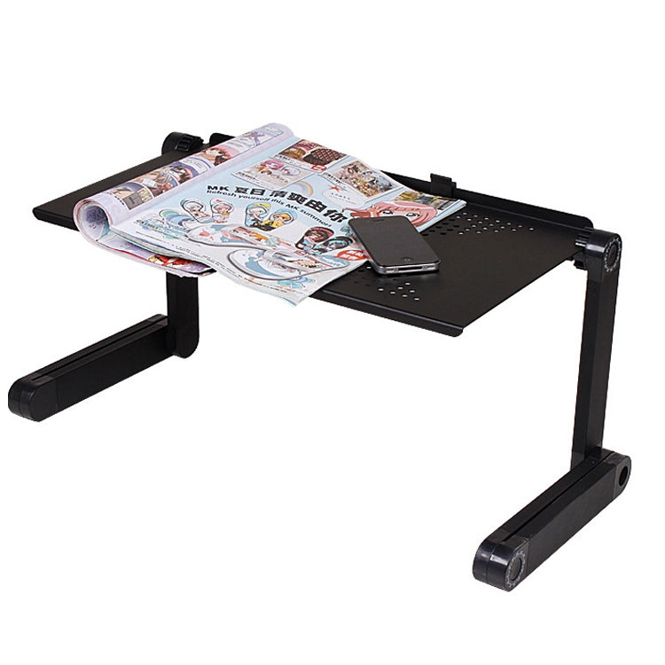 Portable 360 Degree Adjustable Foldable Aluminium Alloy Desk Stand for Laptop / Notebook, without CPU Fans & Mouse Pad(Black) - Laptop Stand by PMC Jewellery | Online Shopping South Africa | PMC Jewellery | Buy Now Pay Later Mobicred