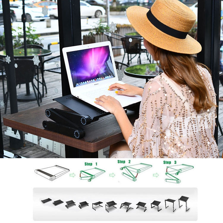 Portable 360 Degree Adjustable Foldable Aluminium Alloy Desk Stand for Laptop / Notebook, without CPU Fans & Mouse Pad(Black) - Laptop Stand by PMC Jewellery | Online Shopping South Africa | PMC Jewellery | Buy Now Pay Later Mobicred