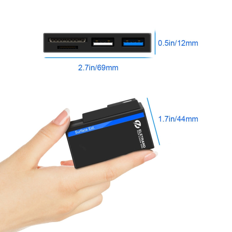 ROCKETEK RT-SGO727 USB 3.0 + USB 2.0 + Micro USB Interface Hub for Microsoft Surface Go, with 2 TF Card & SD Card Slots - free shipping - PMC Jewellery - Order now!