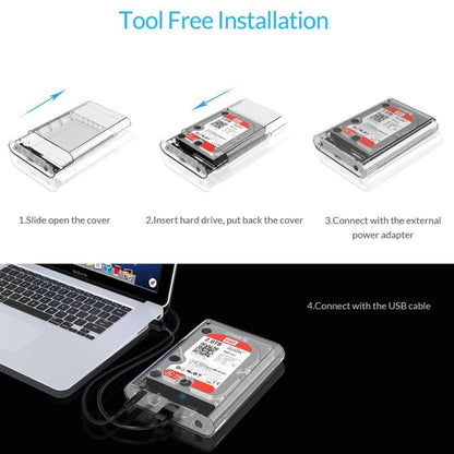 ORICO 3139U3 3.5 inch SATA HDD USB 3.0 Micro B External Hard Drive Enclosure Storage Case(Transparent) - HDD Enclosure by ORICO | Online Shopping South Africa | PMC Jewellery | Buy Now Pay Later Mobicred