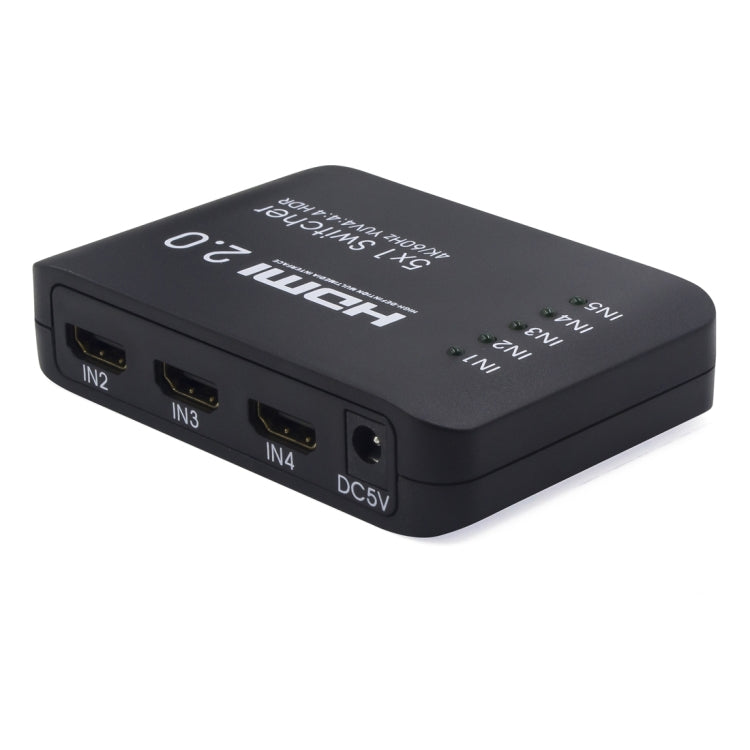 AYS-51V20 HDMI 2.0 5x1 4K Ultra HD Switch Splitter(Black) - Switch by PMC Jewellery | Online Shopping South Africa | PMC Jewellery | Buy Now Pay Later Mobicred