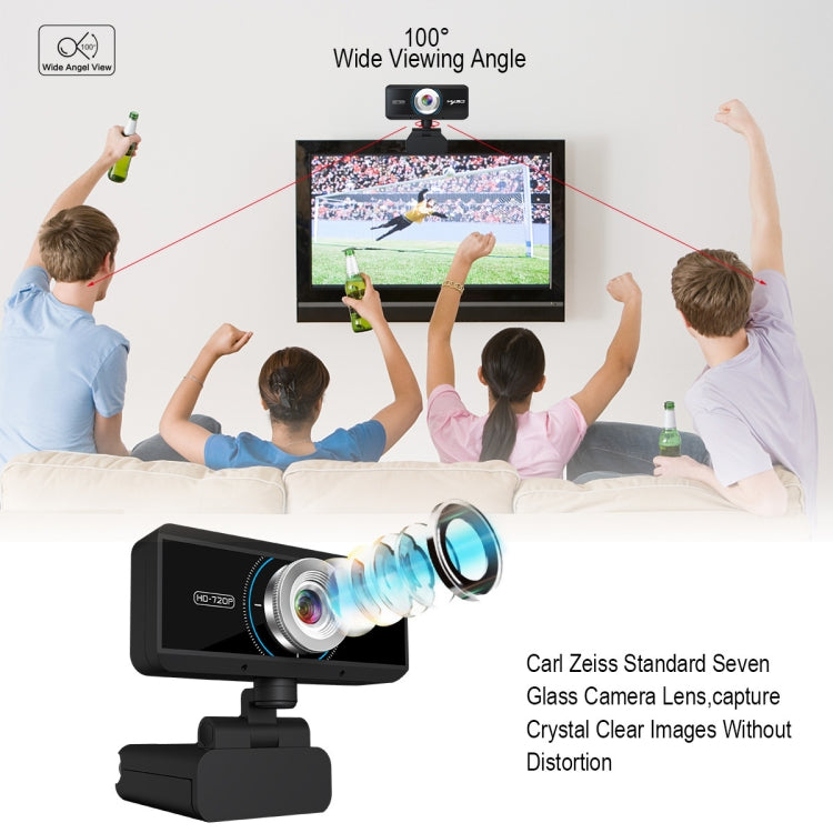 HXSJ S90 30fps 1 Megapixel 720P HD Webcam for Desktop / Laptop / Android TV, with 8m Sound Absorbing Microphone, Cable Length: 1.5m - HD Camera by HXSJ | Online Shopping South Africa | PMC Jewellery | Buy Now Pay Later Mobicred