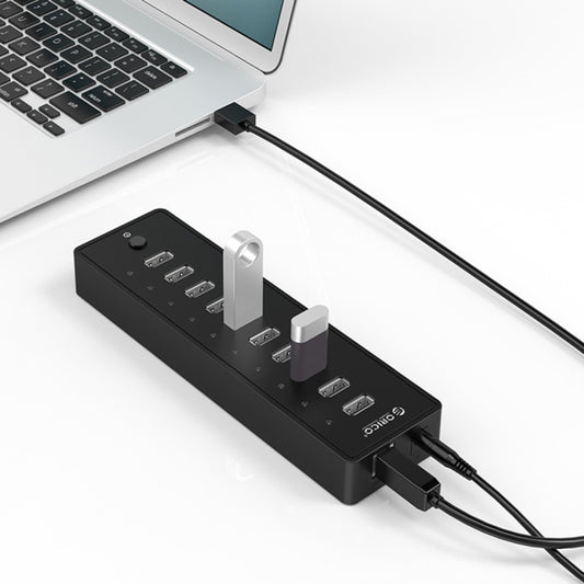 ORICO P10-U2 10 Ports USB 2.0 HUB with LED Power Indicator & 1m USB Cable(Black) - USB 2.0 HUB by ORICO | Online Shopping South Africa | PMC Jewellery | Buy Now Pay Later Mobicred