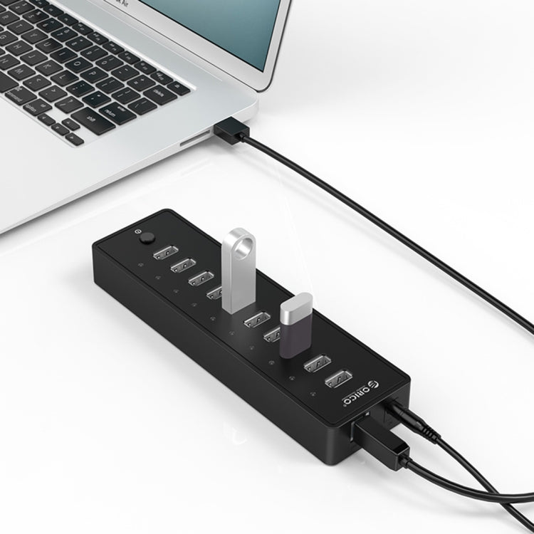 ORICO P10-U2 10 Ports USB 2.0 HUB with LED Power Indicator & 1m USB Cable(Black) - USB 2.0 HUB by ORICO | Online Shopping South Africa | PMC Jewellery | Buy Now Pay Later Mobicred