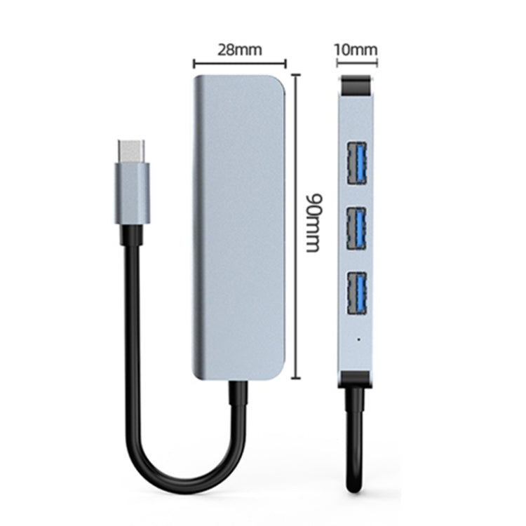 BYL-2013T 4 in 1 USB-C / Type-C to USB 3.0 x 1 + USB 2.0 x 3 HUB Adapter - USB HUB by PMC Jewellery | Online Shopping South Africa | PMC Jewellery | Buy Now Pay Later Mobicred