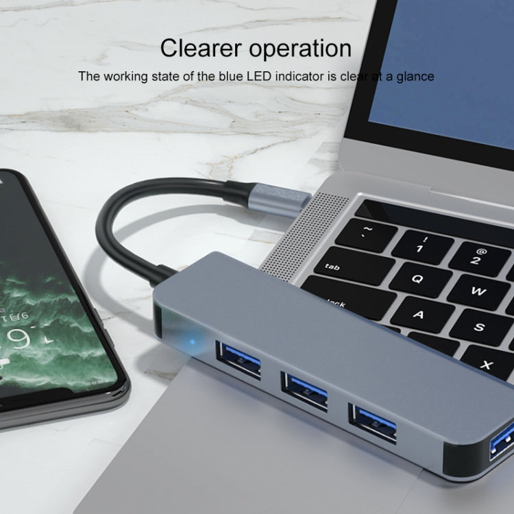 BYL-2013T 4 in 1 USB-C / Type-C to USB 3.0 x 1 + USB 2.0 x 3 HUB Adapter - USB HUB by PMC Jewellery | Online Shopping South Africa | PMC Jewellery | Buy Now Pay Later Mobicred