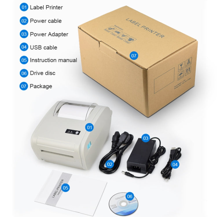 POS-9210 110mm USB POS Receipt Thermal Printer Express Delivery Barcode Label Printer, EU Plug(White) - Printer by PMC Jewellery | Online Shopping South Africa | PMC Jewellery | Buy Now Pay Later Mobicred