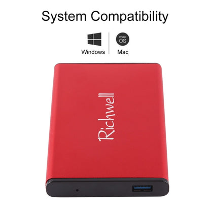 Richwell SATA R2-SATA-2TB 2TB 2.5 inch USB3.0 Super Speed Interface Mobile Hard Disk Drive(Red) - External Hard Drives by Richwell | Online Shopping South Africa | PMC Jewellery | Buy Now Pay Later Mobicred