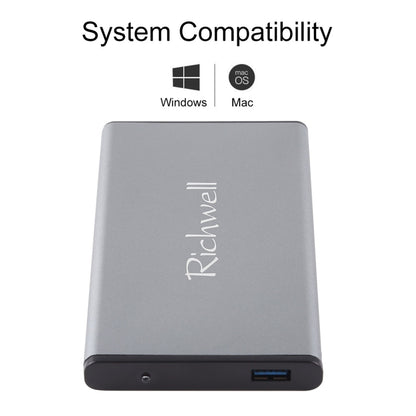 Richwell SATA R2-SATA-250GB 250GB 2.5 inch USB3.0 Super Speed Interface Mobile Hard Disk Drive(Grey) - External Hard Drives by Richwell | Online Shopping South Africa | PMC Jewellery | Buy Now Pay Later Mobicred