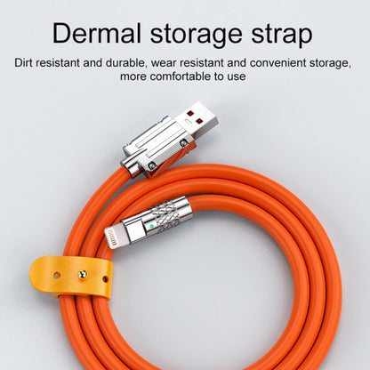 Mech Series 6A 120W USB to 8 Pin Metal Plug Silicone Fast Charging Data Cable, Length: 1.2m(Orange) - Normal Style Cable by PMC Jewellery | Online Shopping South Africa | PMC Jewellery | Buy Now Pay Later Mobicred