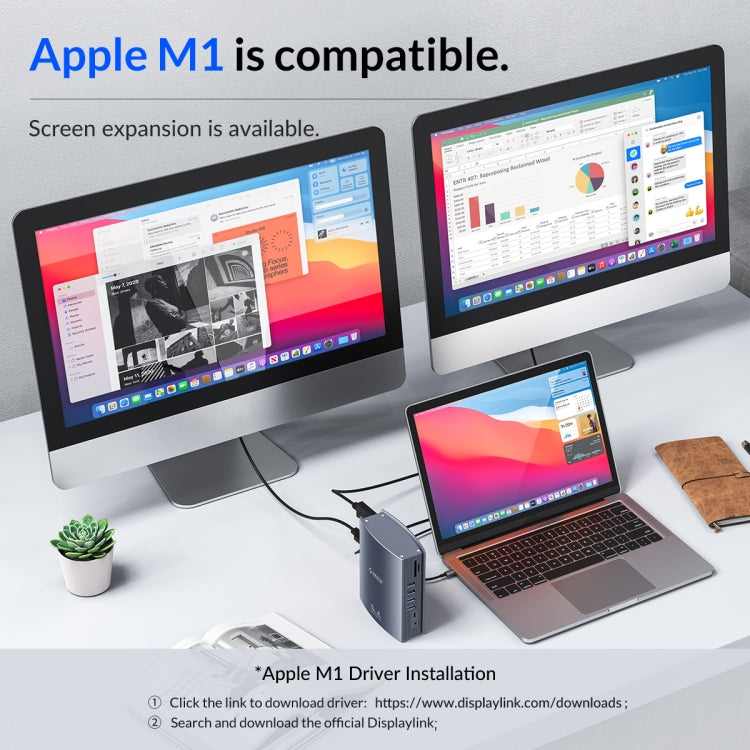 ORICO CDH-15N-GY-BP 15 in 1 Type-C HUB Docking Station - free shipping - PMc TechLife - Order now!