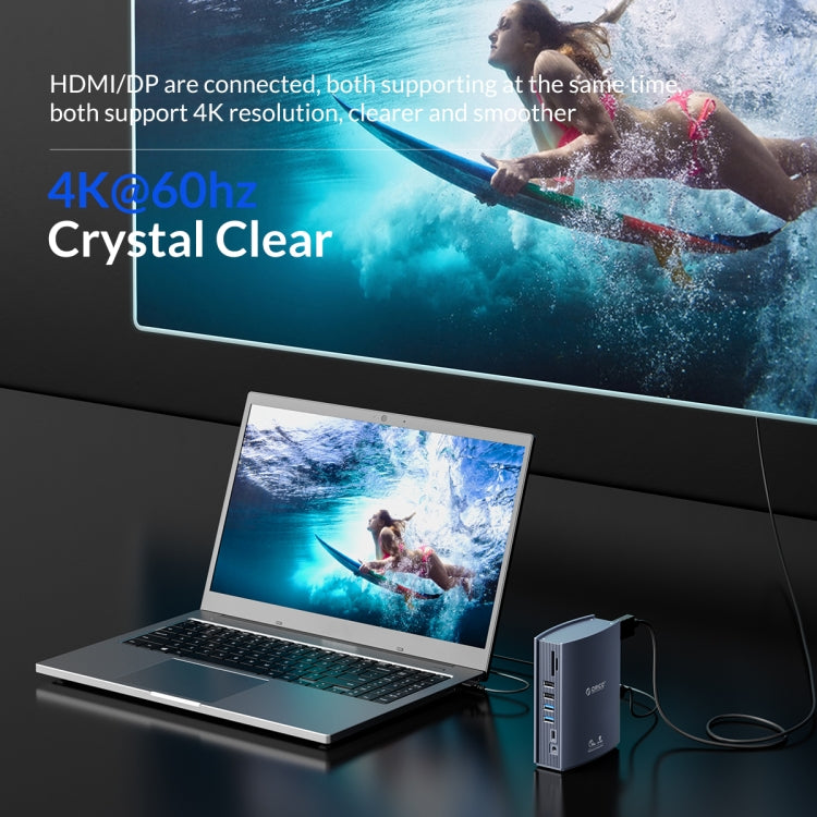 ORICO CDH-15N-GY-BP 15 in 1 Type-C HUB Docking Station - free shipping - PMc TechLife - Order now!