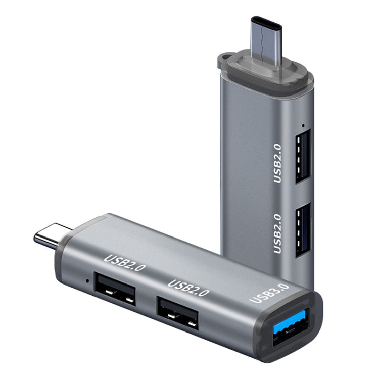 ADS-302C 3 In 1 Multi-function Type-C / USB-C HUB Docking Station (Silver Grey) - USB HUB by PMC TechLife | Online Shopping South Africa | PMC TechLife | Buy Now Pay Later Mobicred