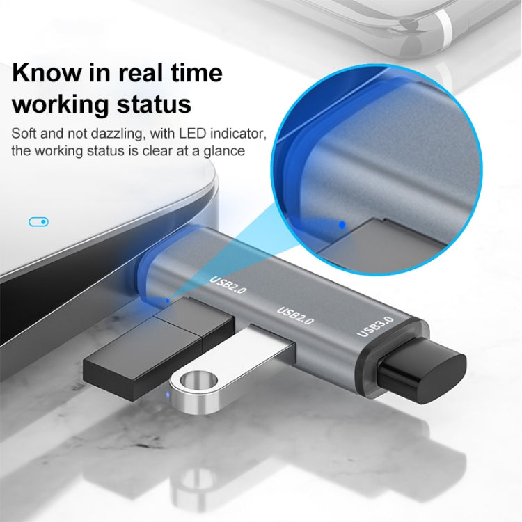 ADS-302C 3 In 1 Multi-function Type-C / USB-C HUB Docking Station (Silver Grey) - USB HUB by PMC TechLife | Online Shopping South Africa | PMC TechLife | Buy Now Pay Later Mobicred