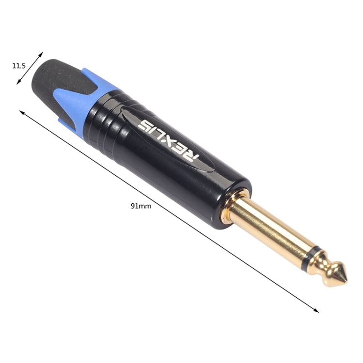 10 PCS TC202 6.35mm Gold-plated Mono Sound Welding Audio Adapter Plug(Blue) - Microphone Audio Cable & Connector by PMC Jewellery | Online Shopping South Africa | PMC Jewellery | Buy Now Pay Later Mobicred