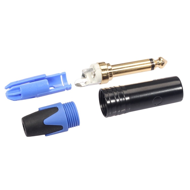 10 PCS TC202 6.35mm Gold-plated Mono Sound Welding Audio Adapter Plug(Blue) - Microphone Audio Cable & Connector by PMC Jewellery | Online Shopping South Africa | PMC Jewellery | Buy Now Pay Later Mobicred