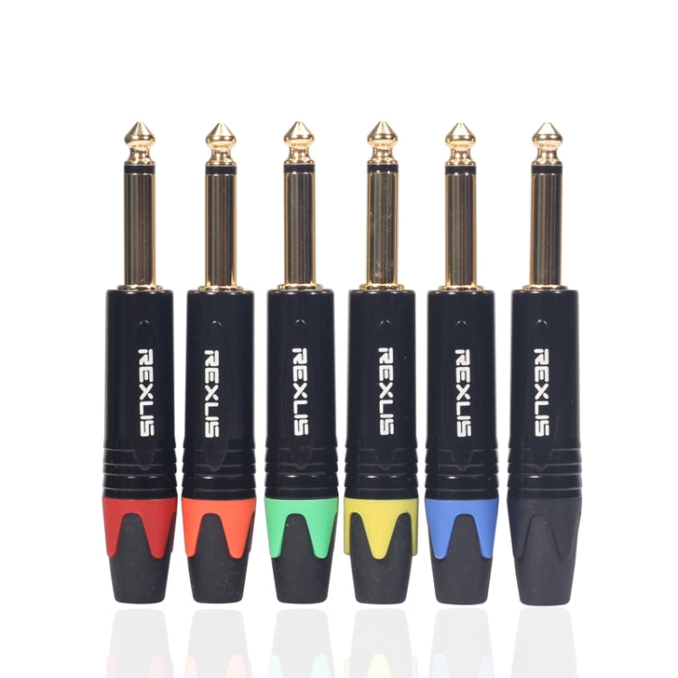 10 PCS TC202 6.35mm Gold-plated Mono Sound Welding Audio Adapter Plug(Blue) - Microphone Audio Cable & Connector by PMC Jewellery | Online Shopping South Africa | PMC Jewellery | Buy Now Pay Later Mobicred