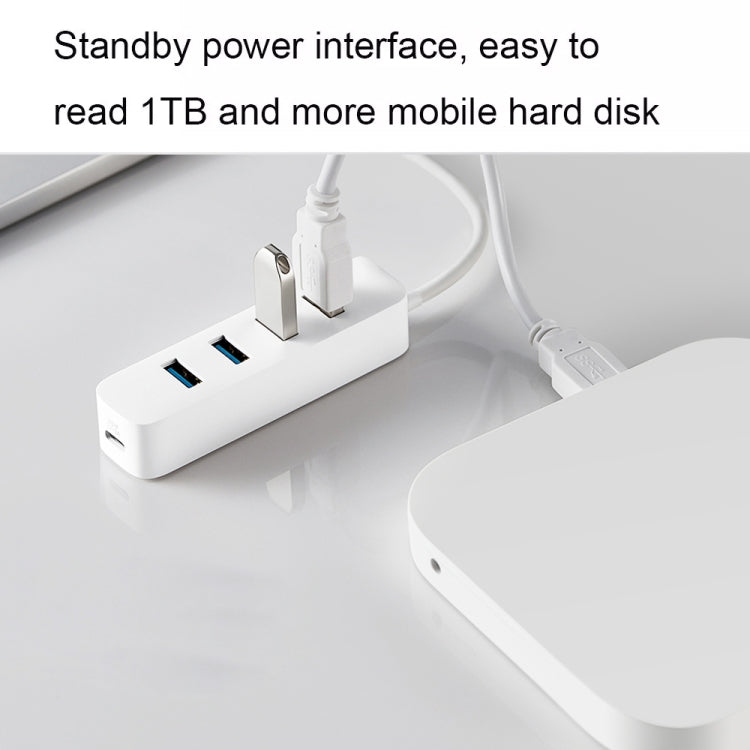 Original Xiaomi 4 Ports USB3.0 Hub with Stand-by Power Supply Interface USB Hub Extender Extension Connector Adapter(White) - Lan Cable and Tools by Xiaomi | Online Shopping South Africa | PMC Jewellery | Buy Now Pay Later Mobicred