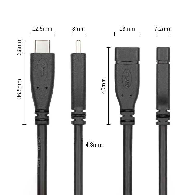 USB 3.1 Type-C / USB-C Male to Type-C / USB-C Female Gen2 Adapter Cable, Length: 1m - Cable & Adapters by PMC Jewellery | Online Shopping South Africa | PMC Jewellery | Buy Now Pay Later Mobicred