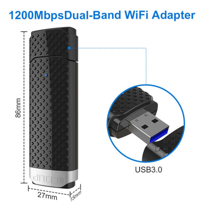 EDUP EP-AC1617 1200Mbps High Speed USB 3.0 WiFi Adapter Receiver Ethernet Adapter - USB Network Adapter by EDUP | Online Shopping South Africa | PMC Jewellery | Buy Now Pay Later Mobicred