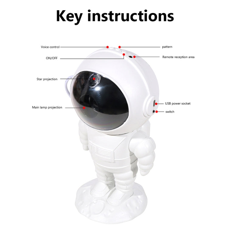 5W Astronaut Starry Sky Projection Lamp USB Night Light (White) - Projection Lamp by PMC TechLife | Online Shopping South Africa | PMC TechLife | Buy Now Pay Later Mobicred