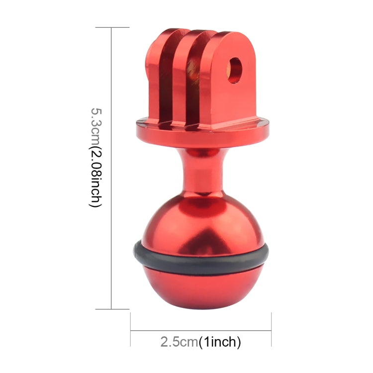 PULUZ  CNC Aluminum Ball Head Adapter Mount for GoPro Hero12 Black / Hero11 /10 /9 /8 /7 /6 /5, Insta360 Ace / Ace Pro, DJI Osmo Action 4 and Other Action Cameras, Diameter: 2.5cm(Red) - Connection Mount by PULUZ | Online Shopping South Africa | PMC Jewellery | Buy Now Pay Later Mobicred