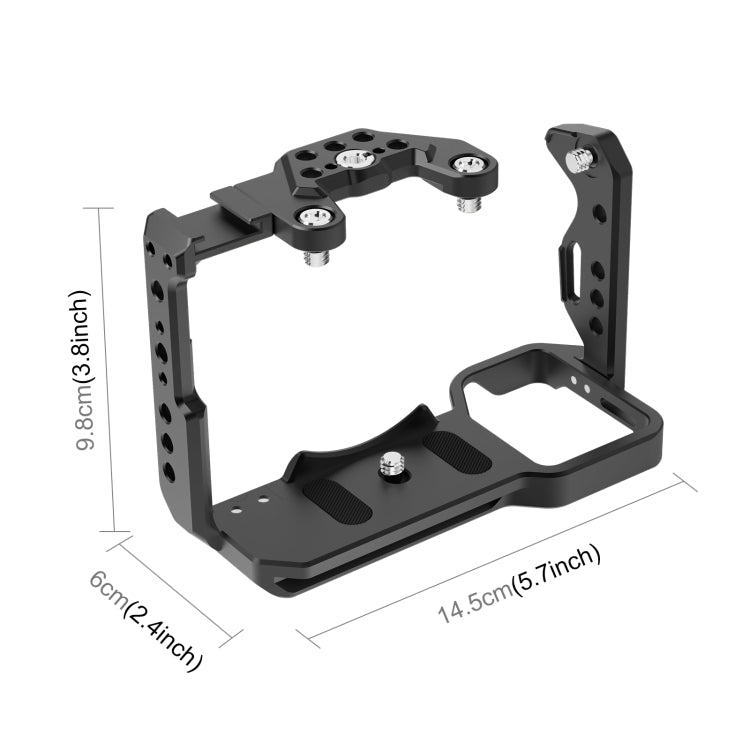 For Sony ILME-FX30 / FX3 PULUZ Metal Camera Cage Stabilizer Rig with NOTA Slider(Black) - Camera Cage by PULUZ | Online Shopping South Africa | PMC Jewellery | Buy Now Pay Later Mobicred