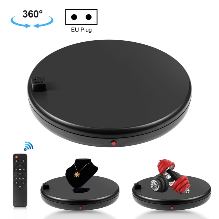 PULUZ 45cm Remote Control Adjusting Speed Rotating Turntable Display Stand with Power Socket, Black, Load 100kg(EU Plug) - free shipping - PMC TechLife - Order now!