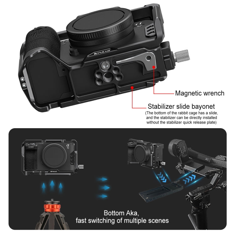 For Sony ILCE-A7CM2 / Alpha 7C II / Alpha 7CR PULUZ Metal Camera Cage Stabilizer Rig (Black) - free shipping - PMC TechLife - Order now!