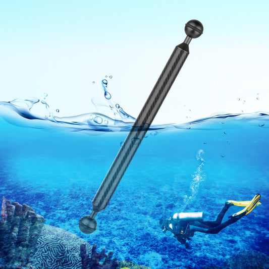 PULUZ  12 inch 30.4cm Length 20.8mm Diameter Dual Balls Carbon Fiber Floating Arm, Ball Diameter: 25mm(Black) - Diving Accessories by PULUZ | Online Shopping South Africa | PMC Jewellery | Buy Now Pay Later Mobicred