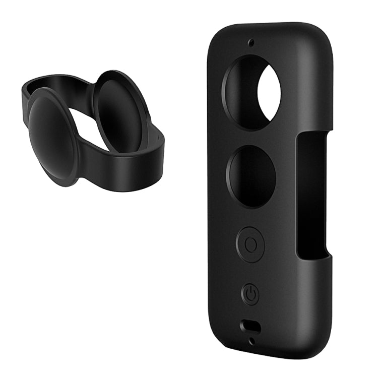 PULUZ Silicone Protective Case with Lens Cover for Insta360 ONE X(Black) - Case & Bags by PULUZ | Online Shopping South Africa | PMC TechLife | Buy Now Pay Later Mobicred