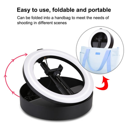 PULUZ 10.2 inch 26cm USB 3 Modes Dimmable Dual Color Temperature LED Curved  Ring Vlogging Selfie Photography Video Lights with Bluetooth Remote Shutter & Folding Desktop Holder & Phone Clamp(Black) - Ring Light by PULUZ | Online Shopping South Africa | PMC Jewellery | Buy Now Pay Later Mobicred