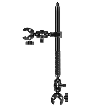 PULUZ Cycling Quick Release Bracket with 150cm Selfie Stick Set, Dual-heads Crab & Single Heads Clamps Handlebar Fixed Mount (Black) - Bicycle Handlebar Mount by PULUZ | Online Shopping South Africa | PMC Jewellery | Buy Now Pay Later Mobicred