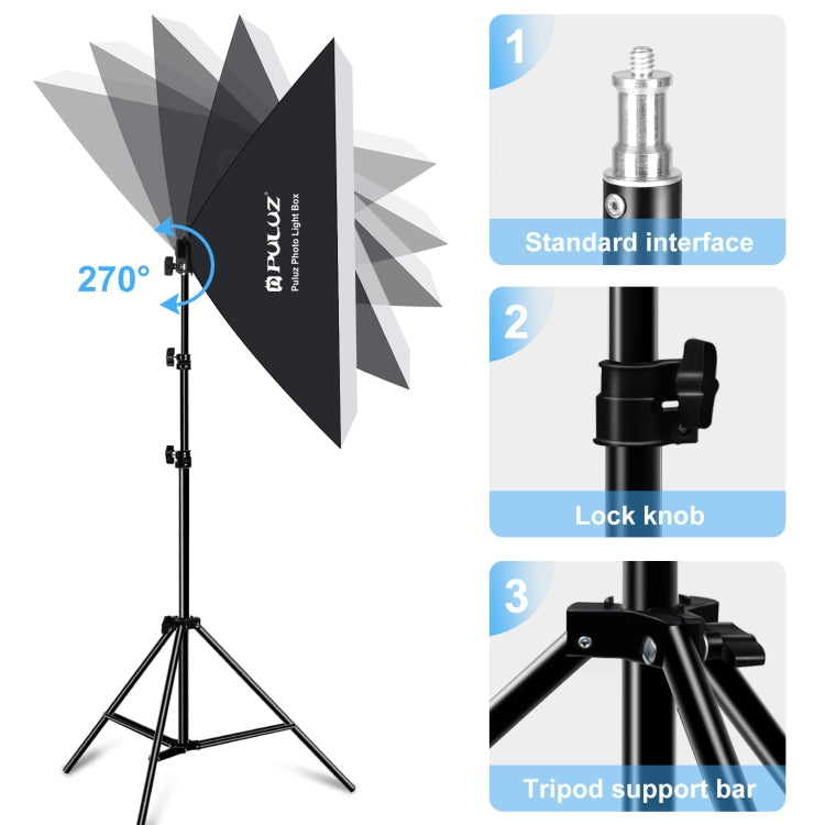 PULUZ 50x70cm Studio Softbox + 2m Tripod Mount + 4 x E27 20W 5700K White Light LED Light Bulb Photography Lighting Kit(US Plug) - free shipping - PMC TechLife - Order now!