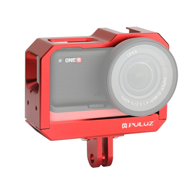 PULUZ Aluminum alloy Frame Mount Protective Case Cage with Cold Shoe Base Slot & Tripod Base Adapter for Insta360 One R(Red) - Mount & Holder by PULUZ | Online Shopping South Africa | PMC Jewellery | Buy Now Pay Later Mobicred