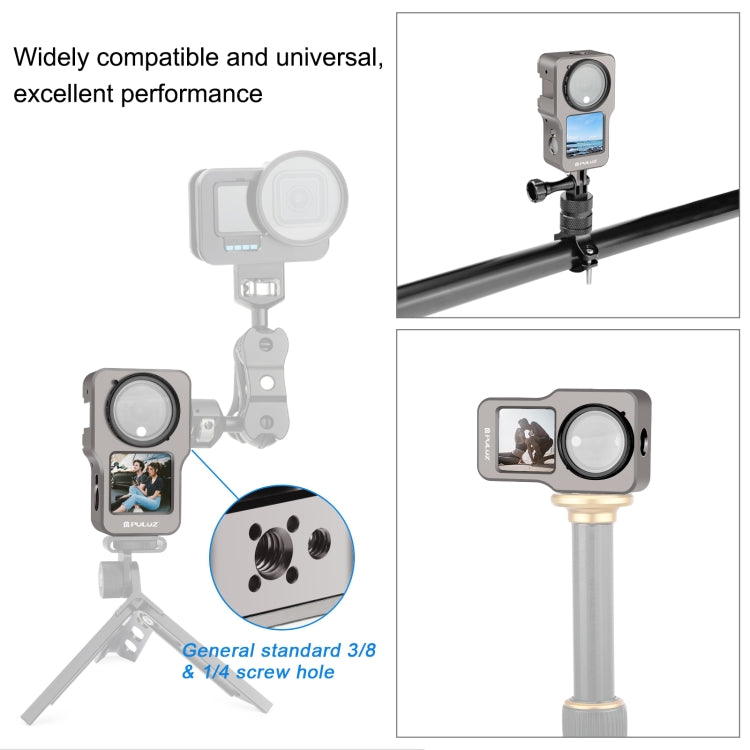PULUZ CNC Aluminum Alloy Cage for DJI Action 2(Titanium Color) - Protection Frame by PULUZ | Online Shopping South Africa | PMC TechLife | Buy Now Pay Later Mobicred
