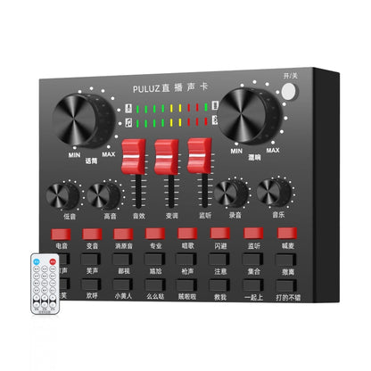 PULUZ Live Broadcasting Sound Card Bluetooth Karaoke Singing Recording Sound Mixer for Mobile Phone / Computer / Laptop / Tablet PC, Chinese Version(Black) - Live Sound Effects Processors by PULUZ | Online Shopping South Africa | PMC Jewellery | Buy Now Pay Later Mobicred