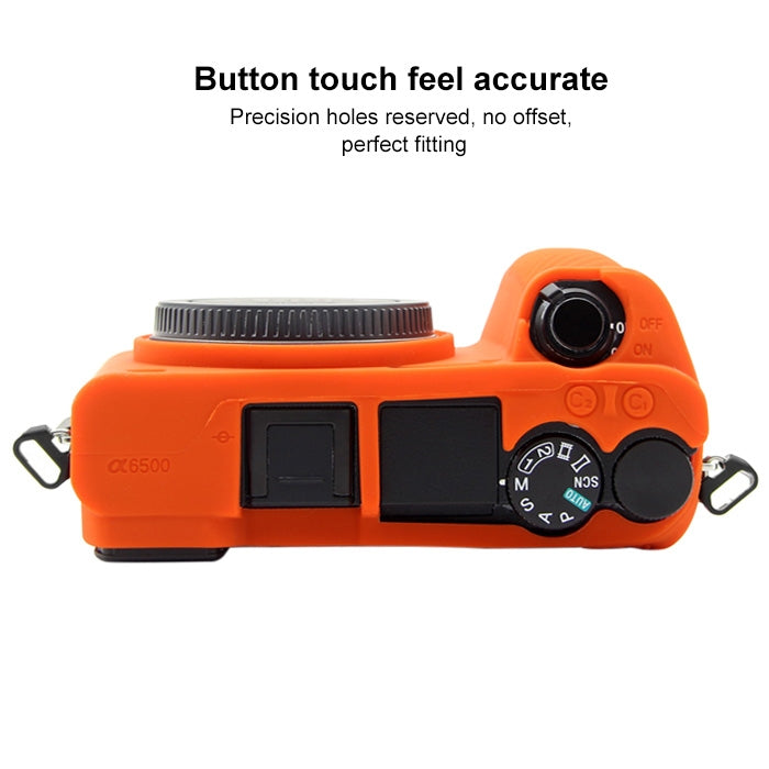 PULUZ Soft Silicone Protective Case for Sony ILCE-6500(Orange) - free shipping - PMC TechLife - Order now!