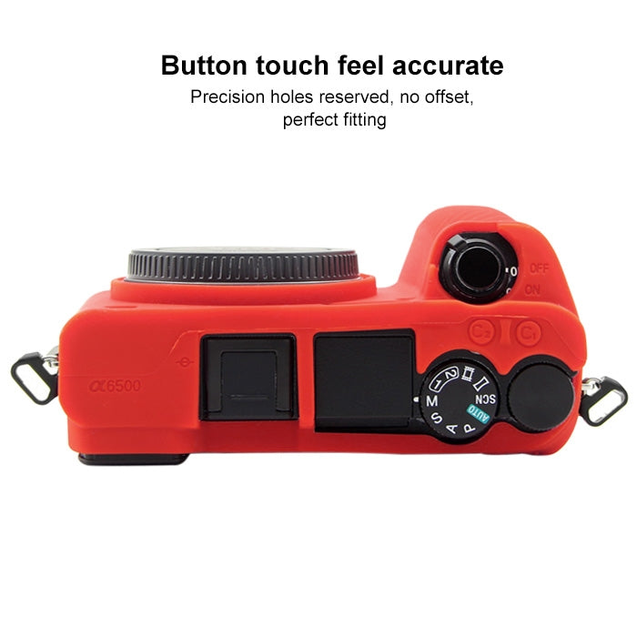 PULUZ Soft Silicone Protective Case for Sony ILCE-6500(Red) - free shipping - PMC TechLife - Order now!